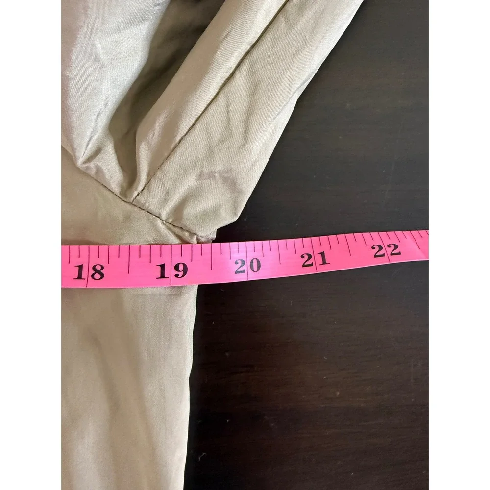 Cole Haan Rain Coat Women's‎ Medium Hooded Lightweight Drawstring Waist Tan